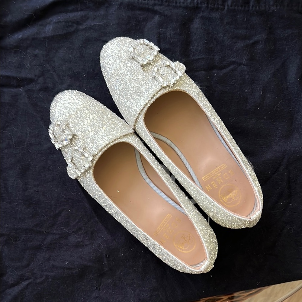 Elegant Silver Sparkle Women's Loafers